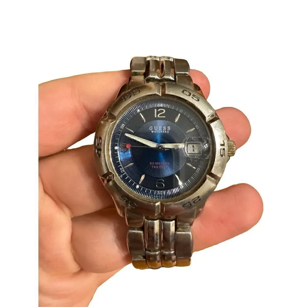 Y2K Guess Waterpro Stainless Steel Diver Wristwatch